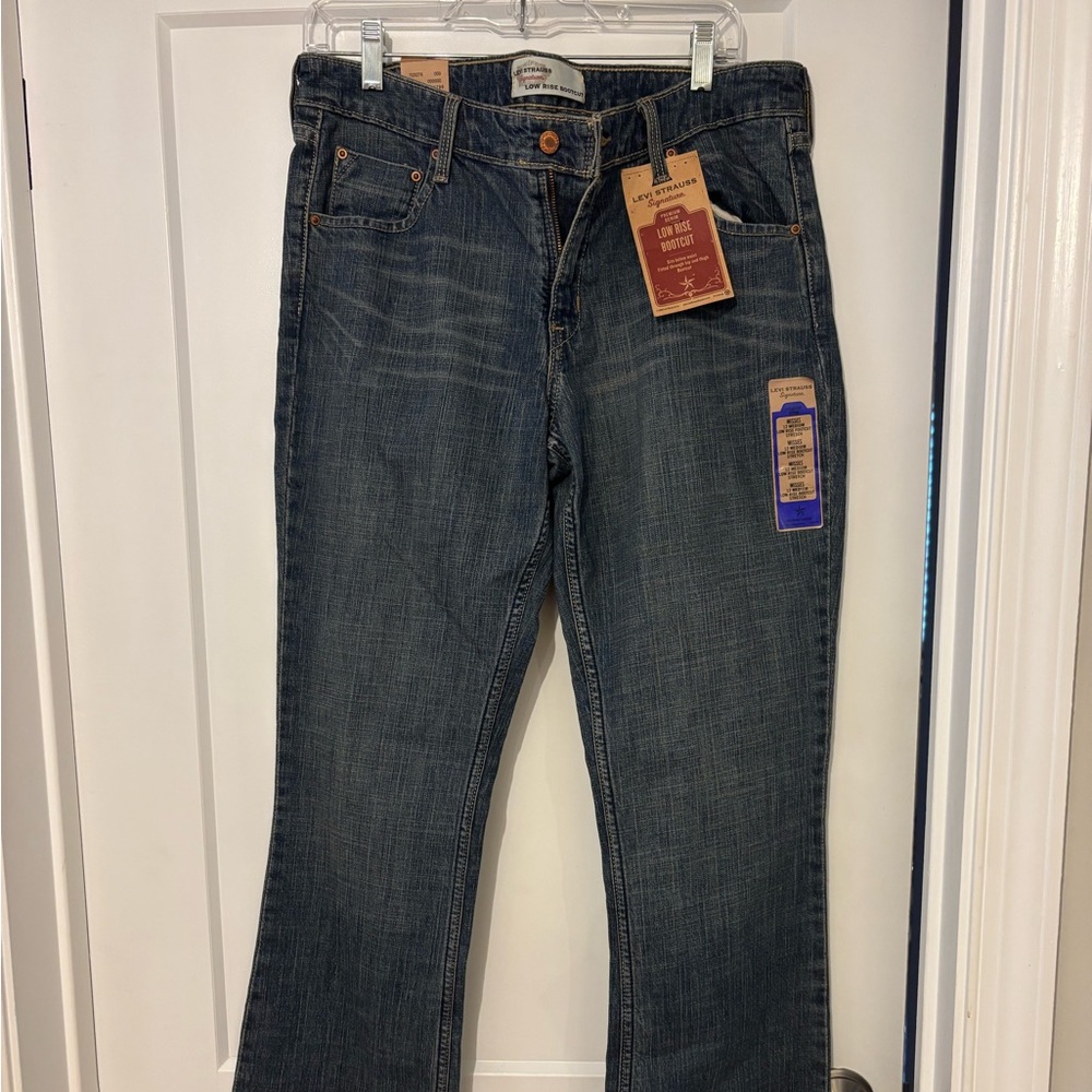 Levi Strauss signature, low rise bootcut stretch jean.